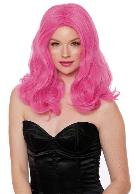 pink wavy wig|hot pink wigs for women.